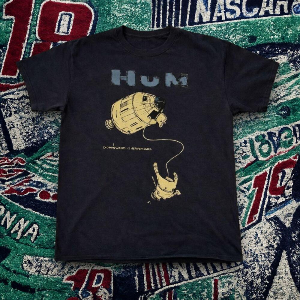 Hum Space Capsule Graphic T-Shirt Black Indie Rock Band Tee Astronaut Design